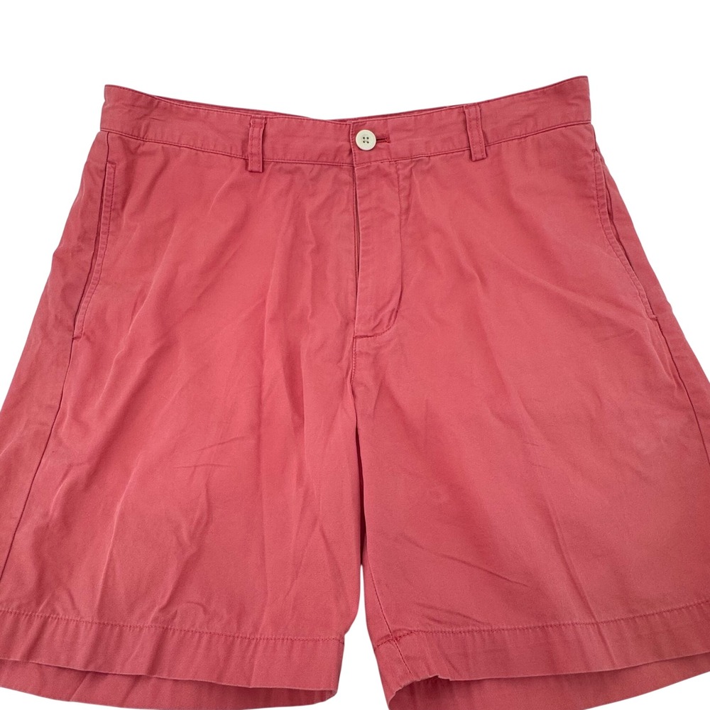 Vineyard Vines Chino Shorts Mens 33 Pink Cotton Solid Classic Fit 9 Inch Inseam